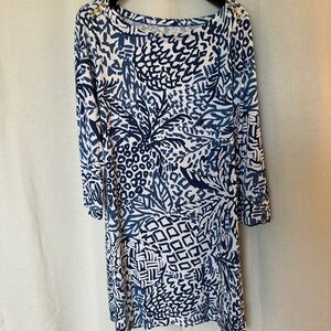 Lilly Pulitzer Blue and White Patterned Dress